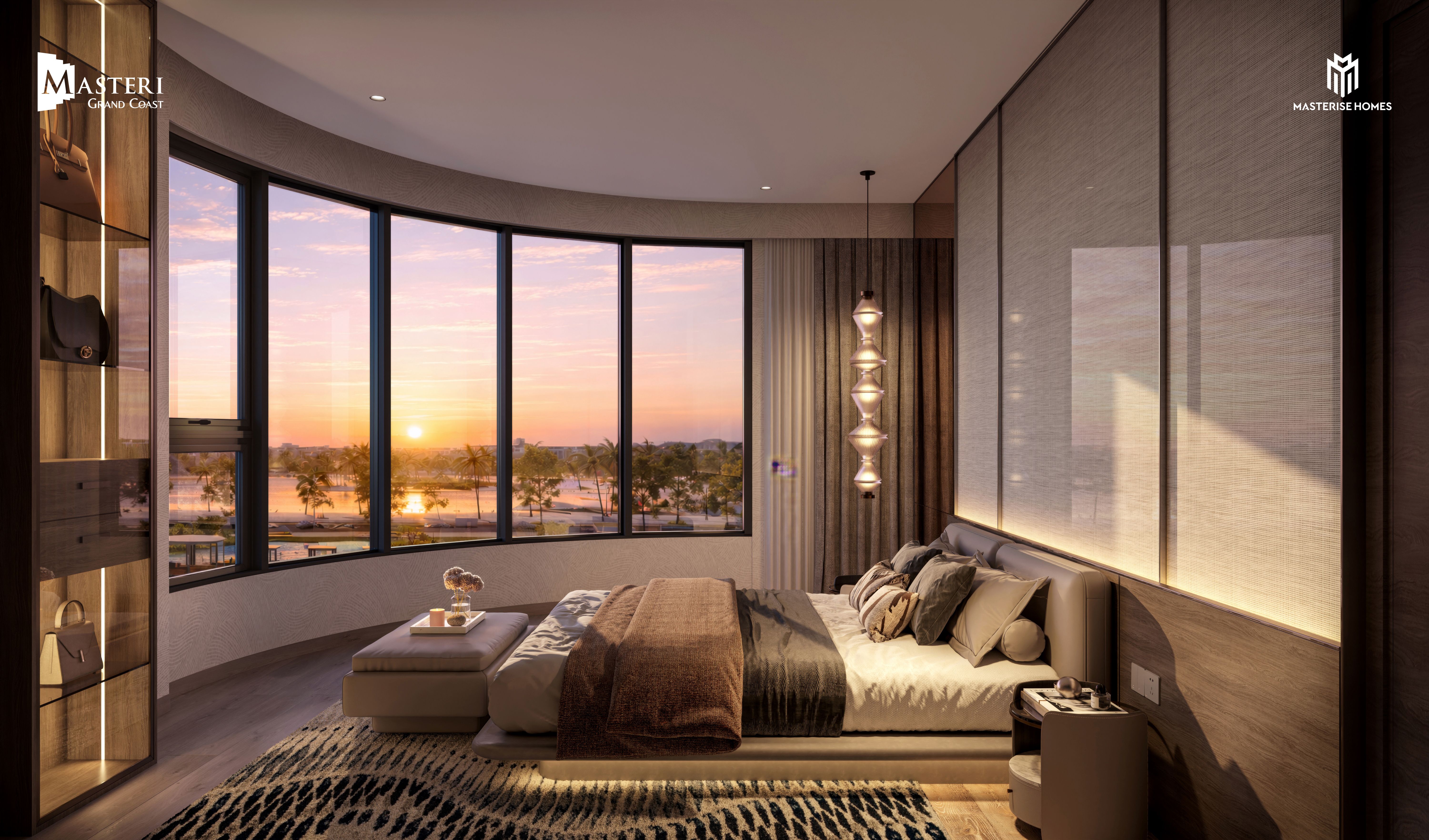 Bán Duplex 3PN/2WC hướng Đông Bắc bàn giao cao cấp, mặt kính LowE chạm sàn Masteri Grand Coast OCP2